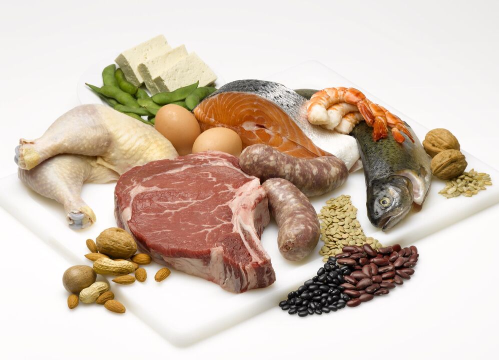 D'Protein Diät baséiert op Iessen iessen, déi Protein enthalen. 